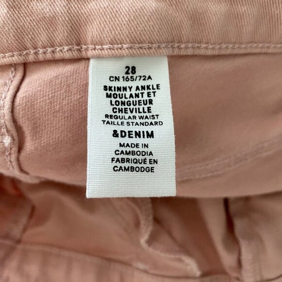 H&M Skinny Ankle Jeans Light Pink Women's Size 28 - Picture 6 of 8